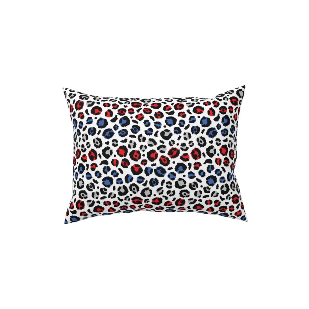 Patriotic Leopard Pillow, Woven, Black, 12x16, Single Sided, Multicolor