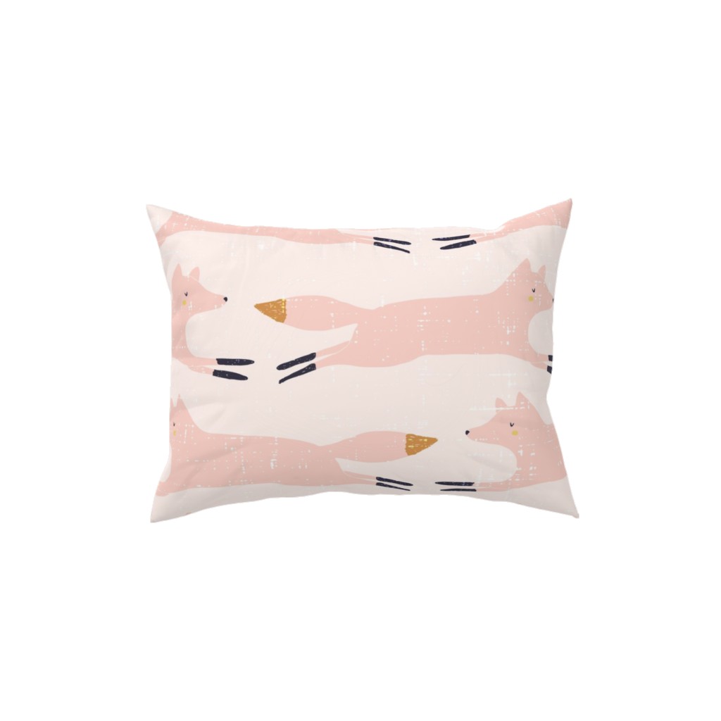 Leaping Fox - Pink Pillow, Woven, Black, 12x16, Single Sided, Pink, Bright Pink