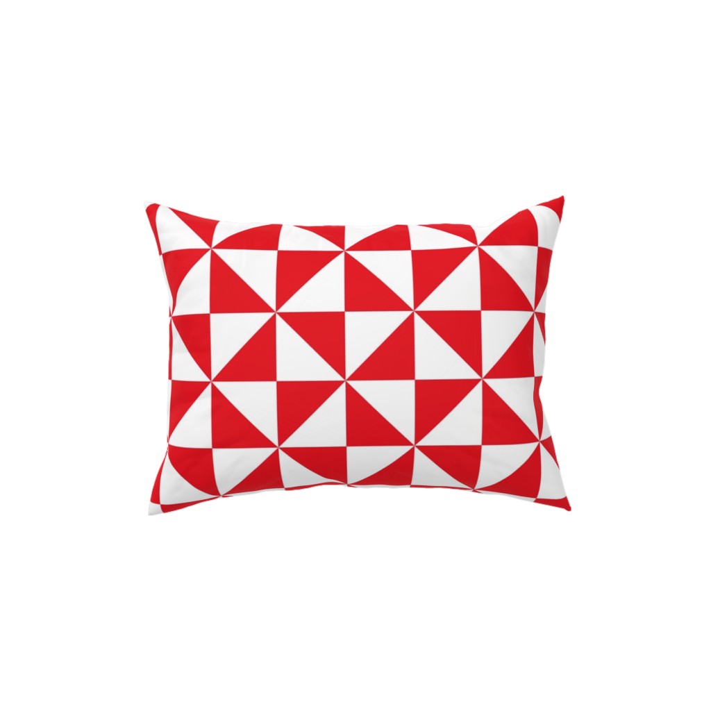 Pinwheels - Red and White Pillow, Woven, Black, 12x16, Single Sided, Red, Red