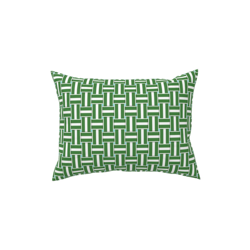 Chaise Lounge - Green Pillow, Woven, Black, 12x16, Single Sided, Green