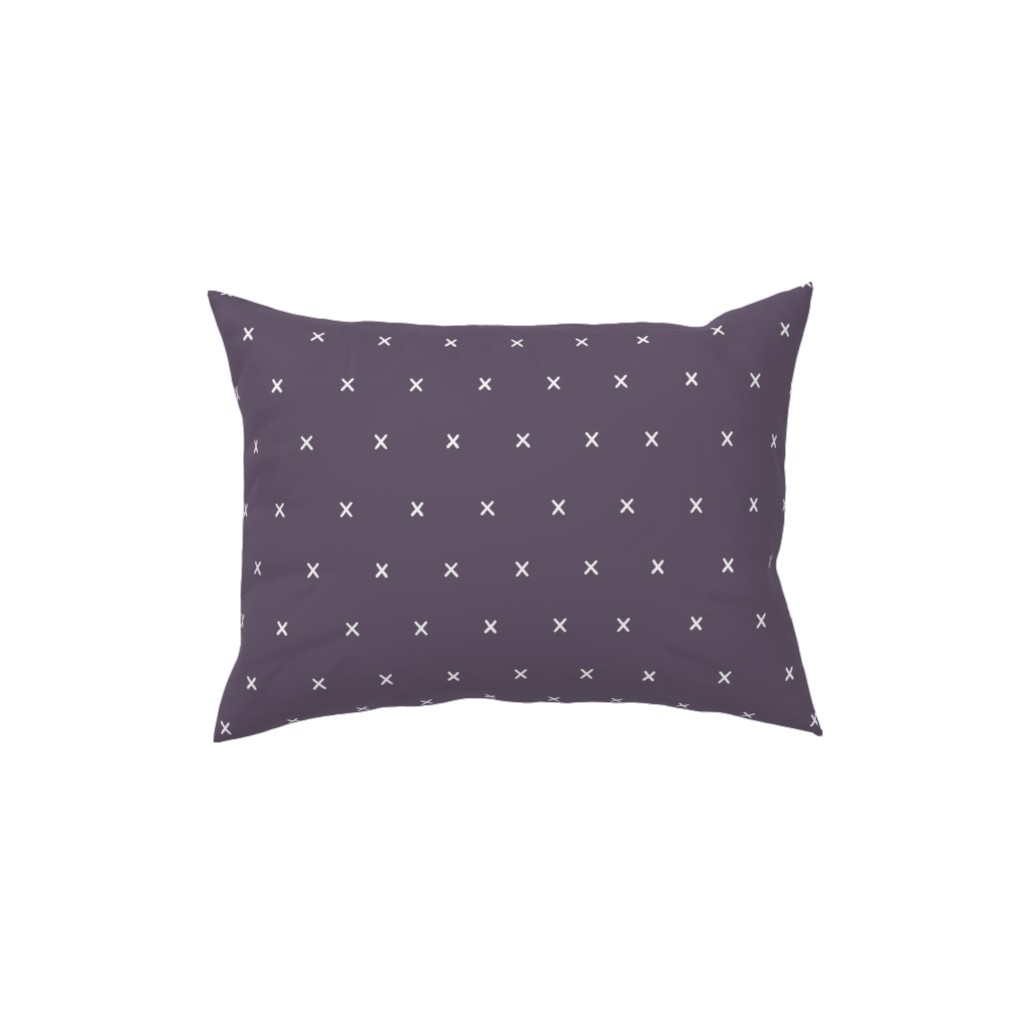 Criss Crosses on Purple Pillow, Woven, Black, 12x16, Single Sided, Purple, Purple