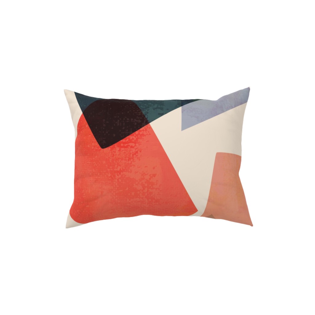Color Block Pillow, Woven, Black, 12x16, Single Sided, Multicolor