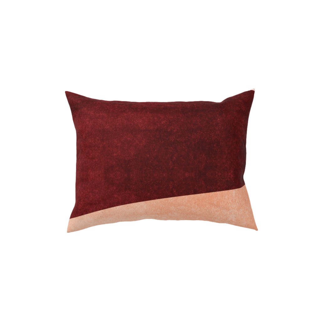 Undulate Horizontal - Warm Pillow, Woven, Black, 12x16, Single Sided, Pink
