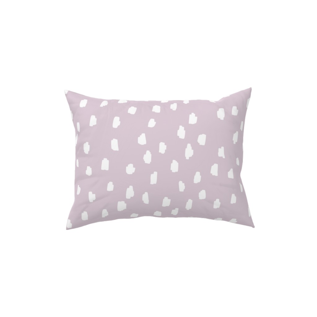 Scattered Marks - White on Lilac Pillow, Woven, Black, 12x16, Single Sided, Purple