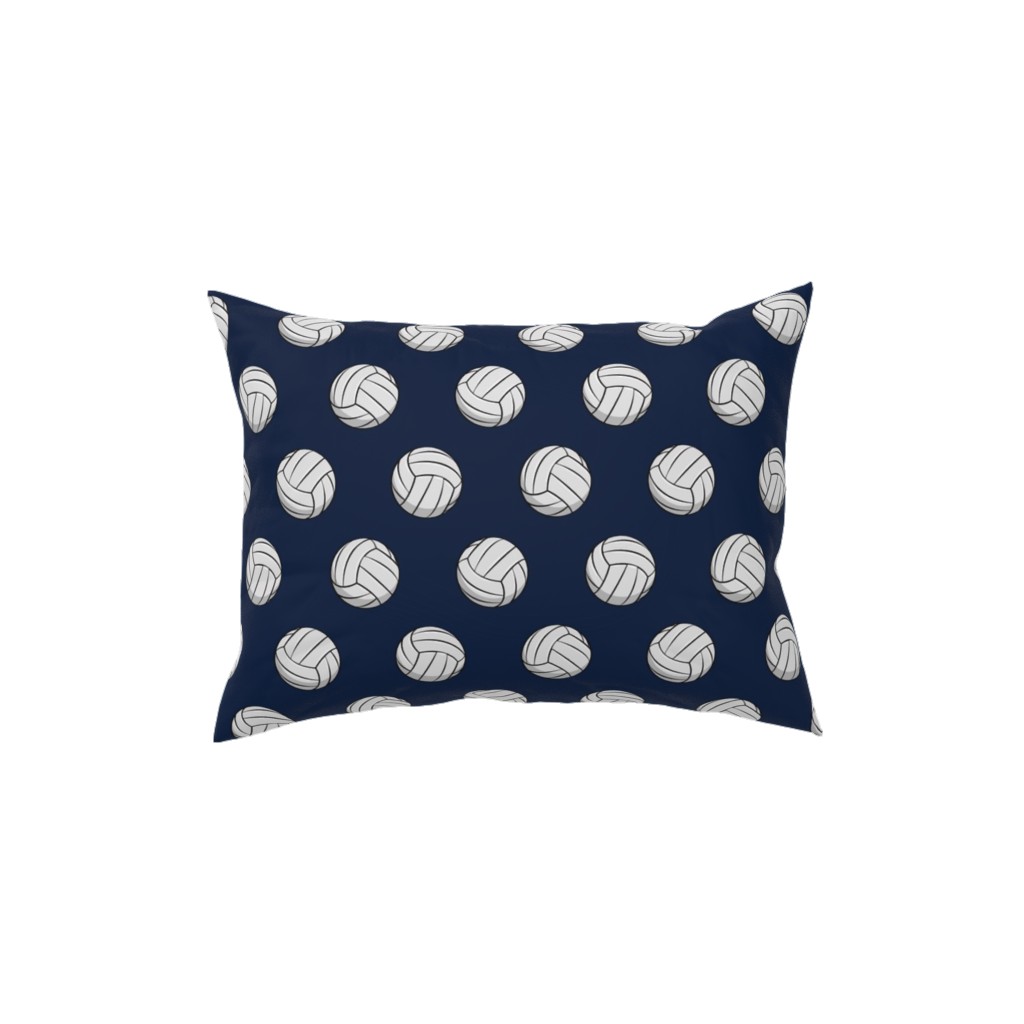 Volleyball - Blue Pillow, Woven, Black, 12x16, Single Sided, Blue, True Blue