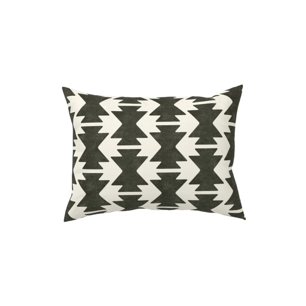 Bohemian Aztec Pillow, Woven, Black, 12x16, Single Sided, Black, Dark Gray