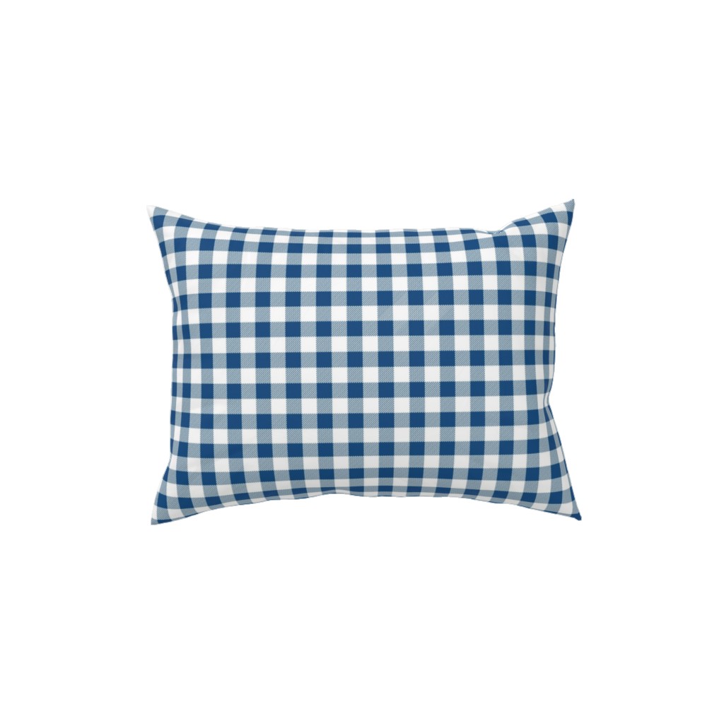 Classic Gingham - Blue Pillow, Woven, Black, 12x16, Single Sided, Blue