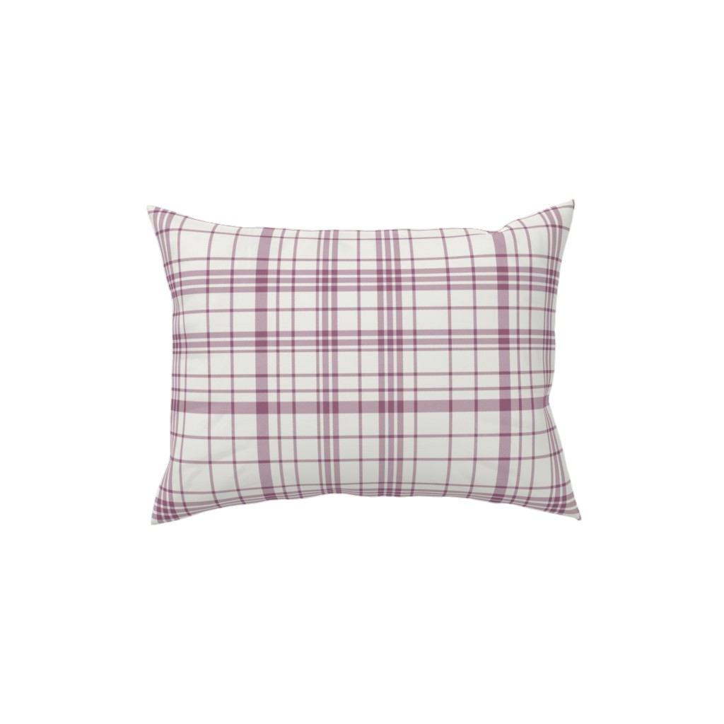Tartan Check Pillow, Woven, Black, 12x16, Single Sided, Purple, Pomegranate