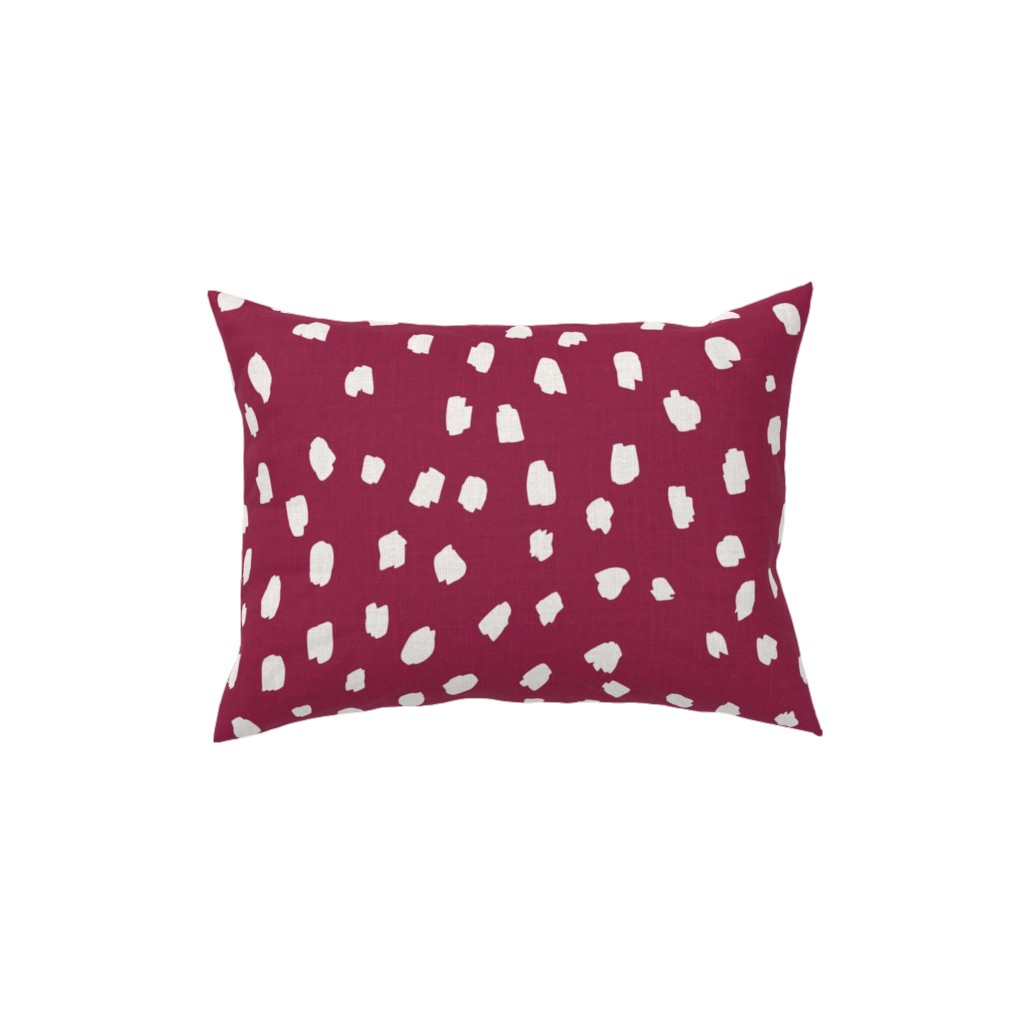 Painterly White Marks Pillow, Woven, Black, 12x16, Single Sided, Red, Raspberry Beret