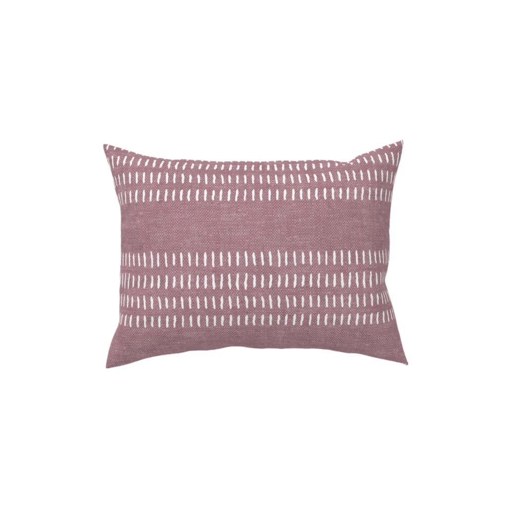 Farmhouse Stitch Stripes on Mauve Pillow, Woven, Beige, 12x16, Single Sided, Purple