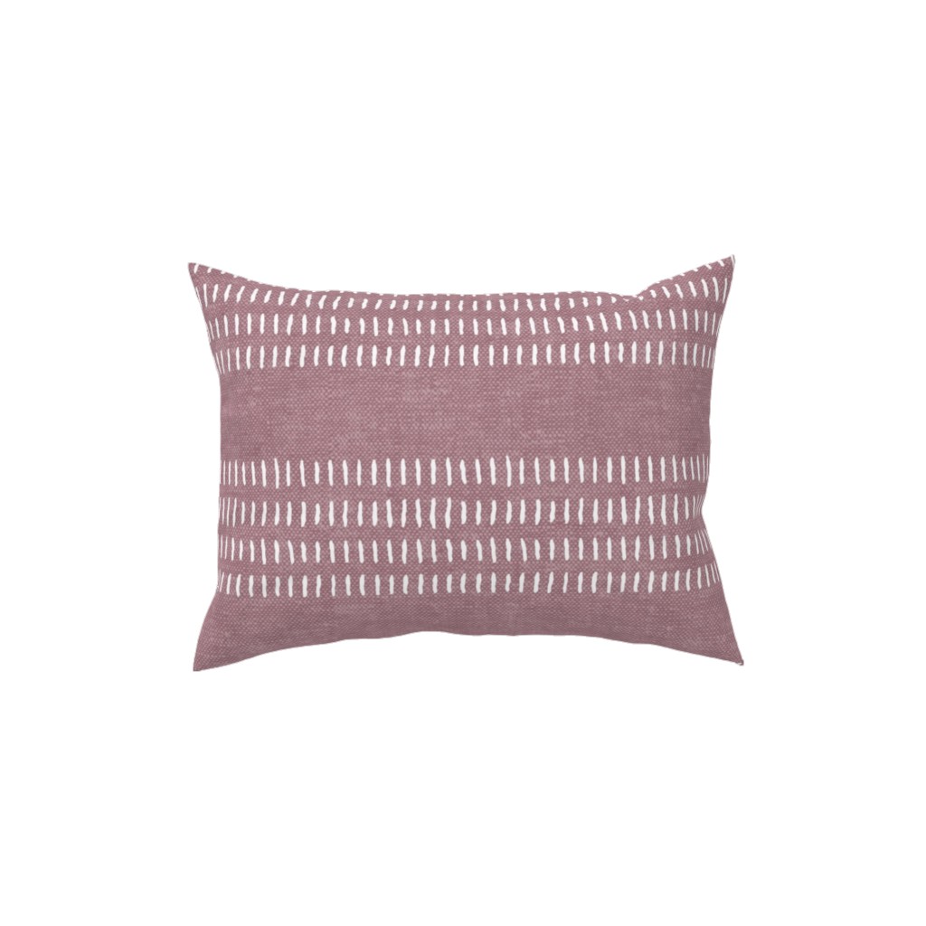 Farmhouse Stitch Stripes on Mauve Pillow, Woven, Beige, 12x16, Single Sided, Purple, Purple