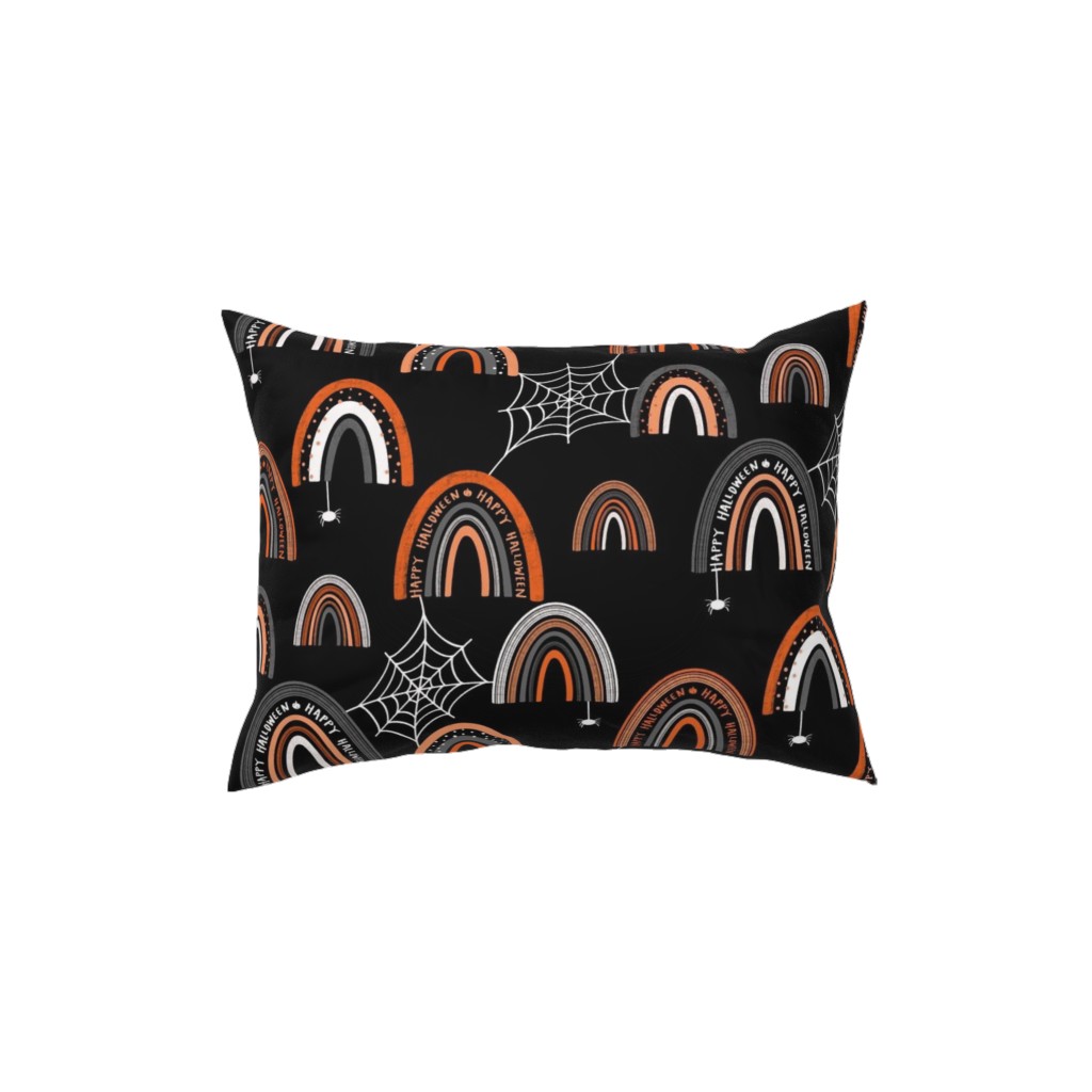 Halloween Rainbows Pillow, Woven, Beige, 12x16, Single Sided, Black, Black