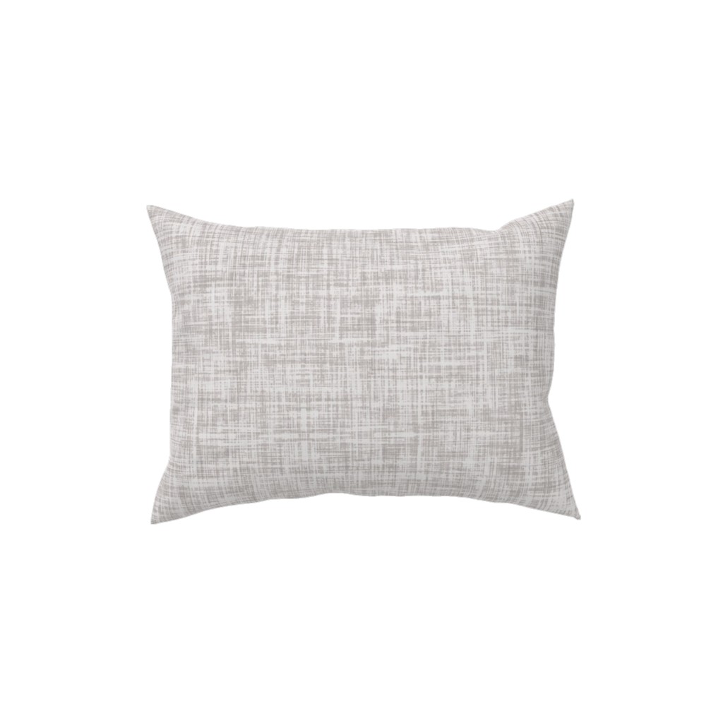 Vintage Linen Pillow, Woven, Beige, 12x16, Single Sided, Gray