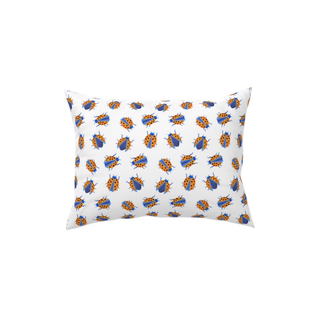 Classic Ladybugs Pillow, Woven, Beige, 12x16, Single Sided, Beige
