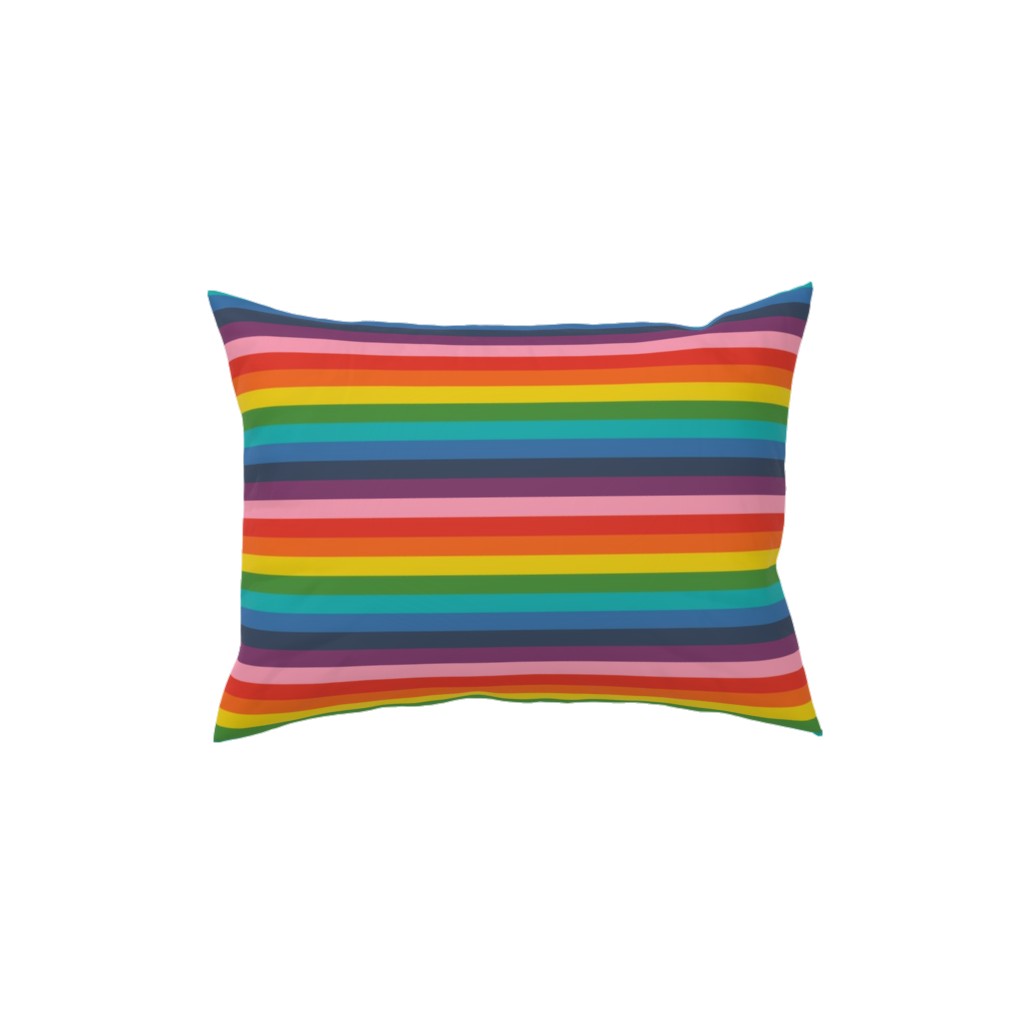 Colorful Live - Rainbow Stripe Pillow, Woven, Beige, 12x16, Single Sided, Multicolor