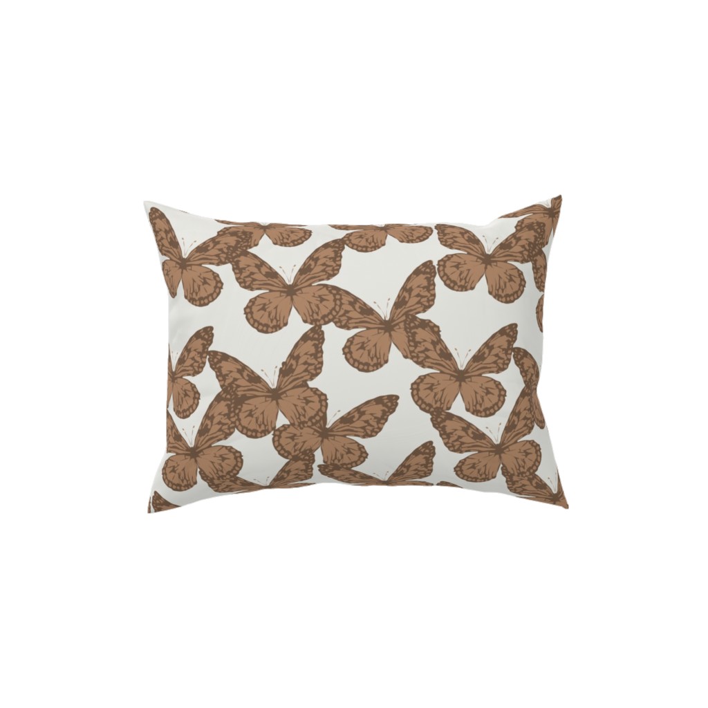 Butterfly Pillow, Woven, Beige, 12x16, Single Sided, Brown, Clove