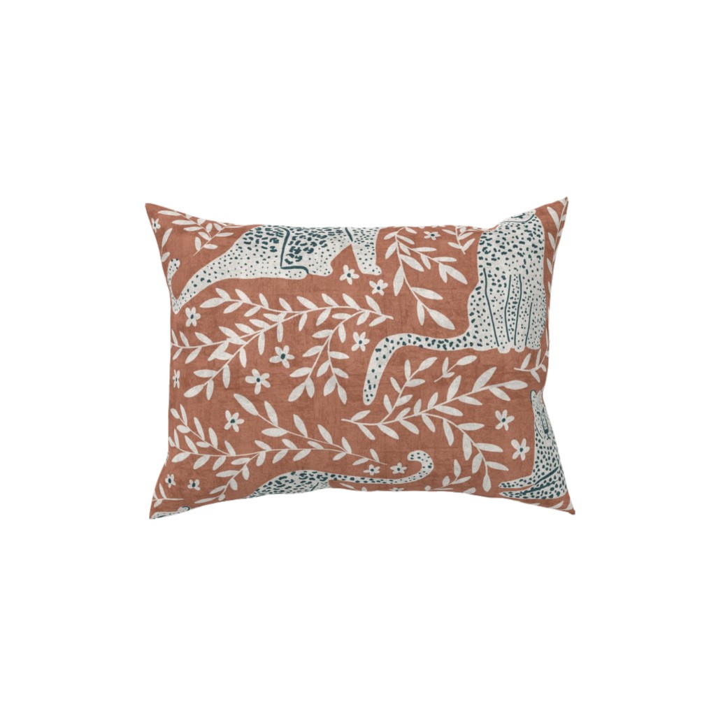 Jungle Cat - Redwood Pillow, Woven, Beige, 12x16, Single Sided, Brown, Brown