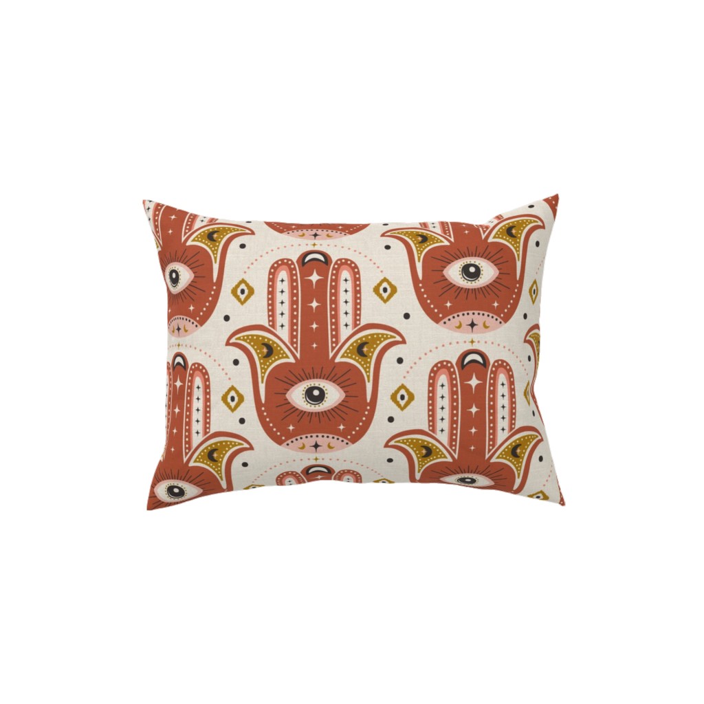 Good Fortune - Terracotta Pillow, Woven, Beige, 12x16, Single Sided, Orange