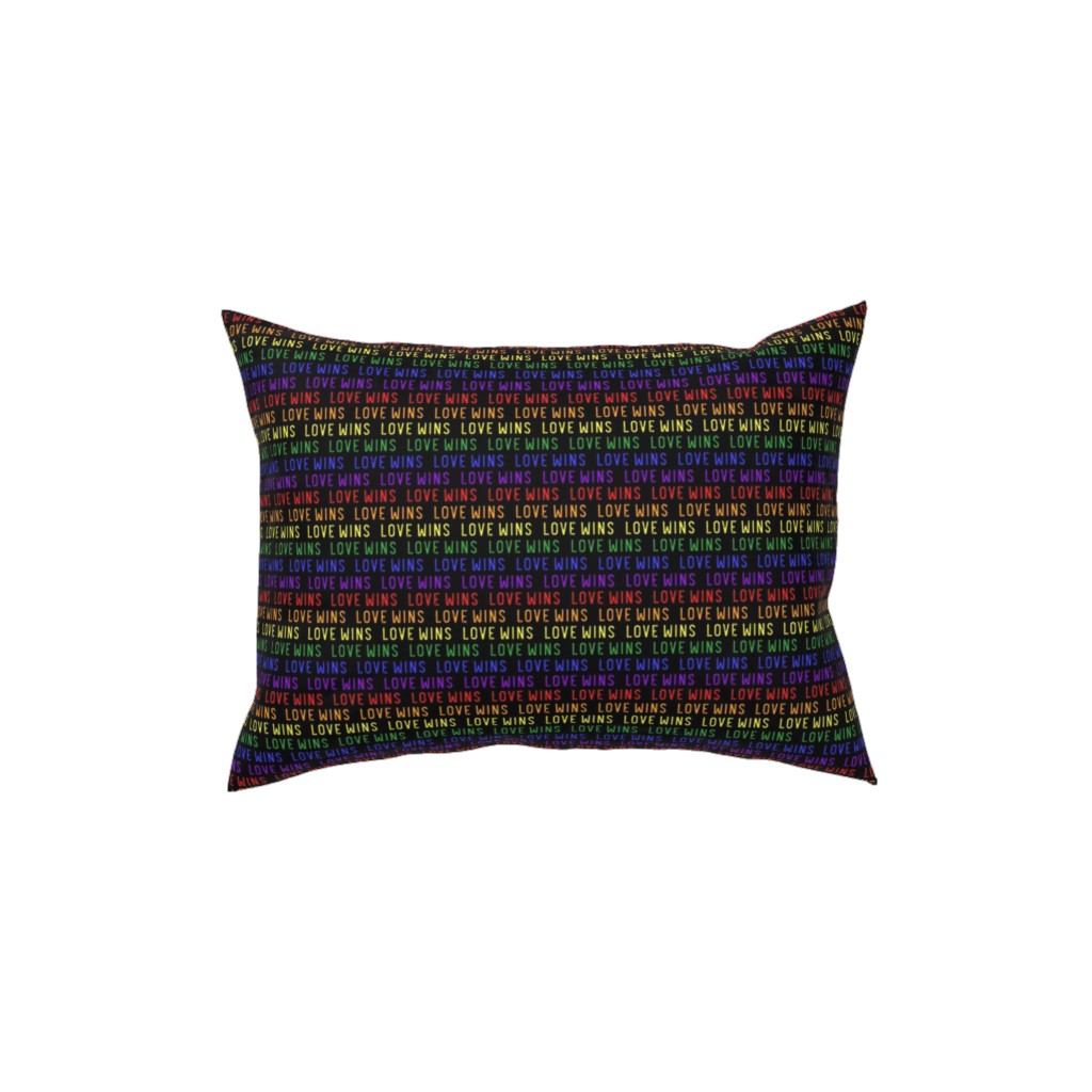 Love Wins Rainbow Pillow, Woven, Beige, 12x16, Single Sided, Multicolor