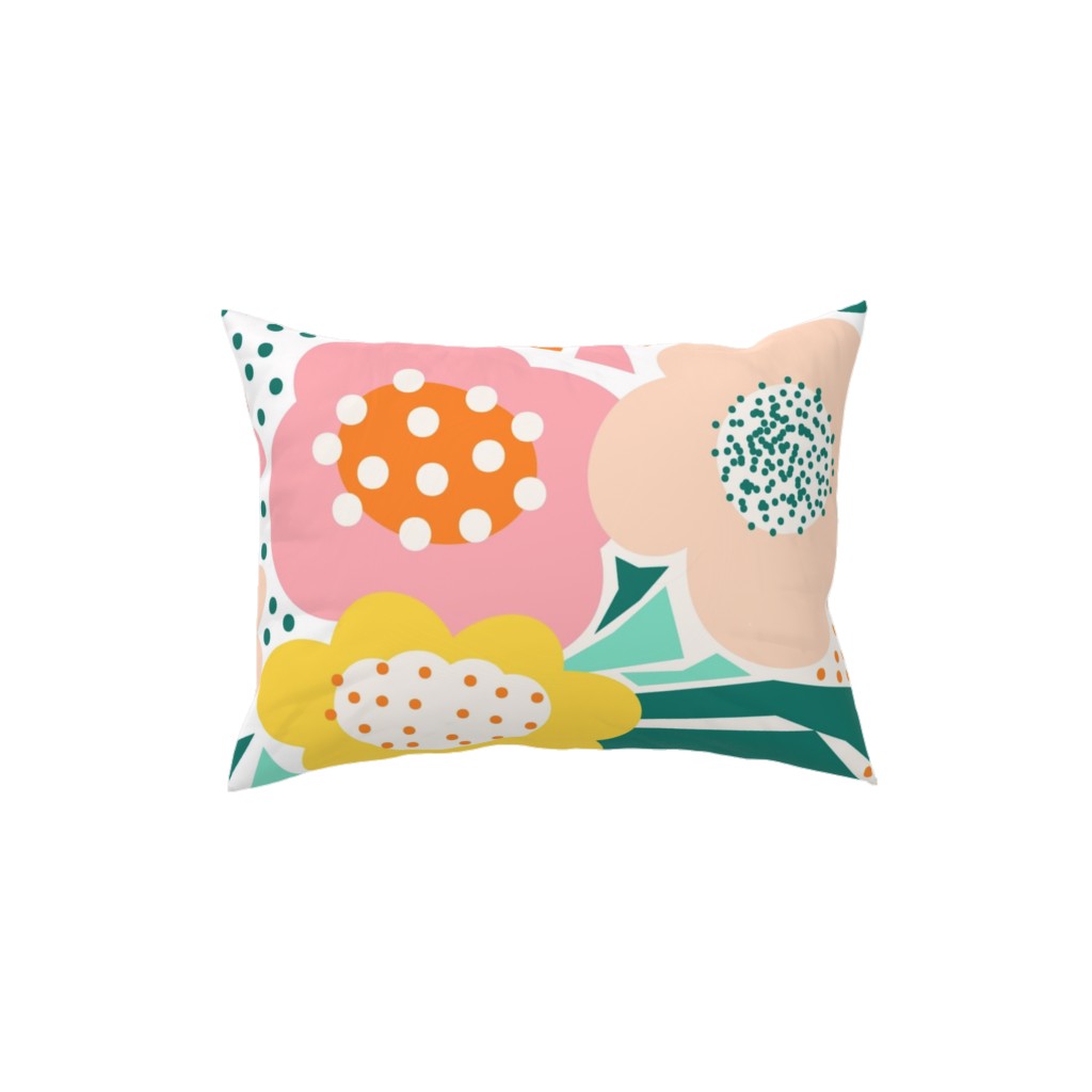 Florals - Multi Pillow, Woven, Beige, 12x16, Single Sided, Multicolor