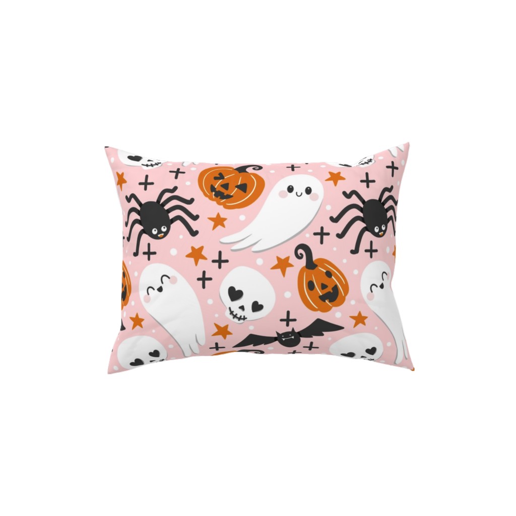 Cute Halloween - Pink Pillow, Woven, Beige, 12x16, Single Sided, Pink
