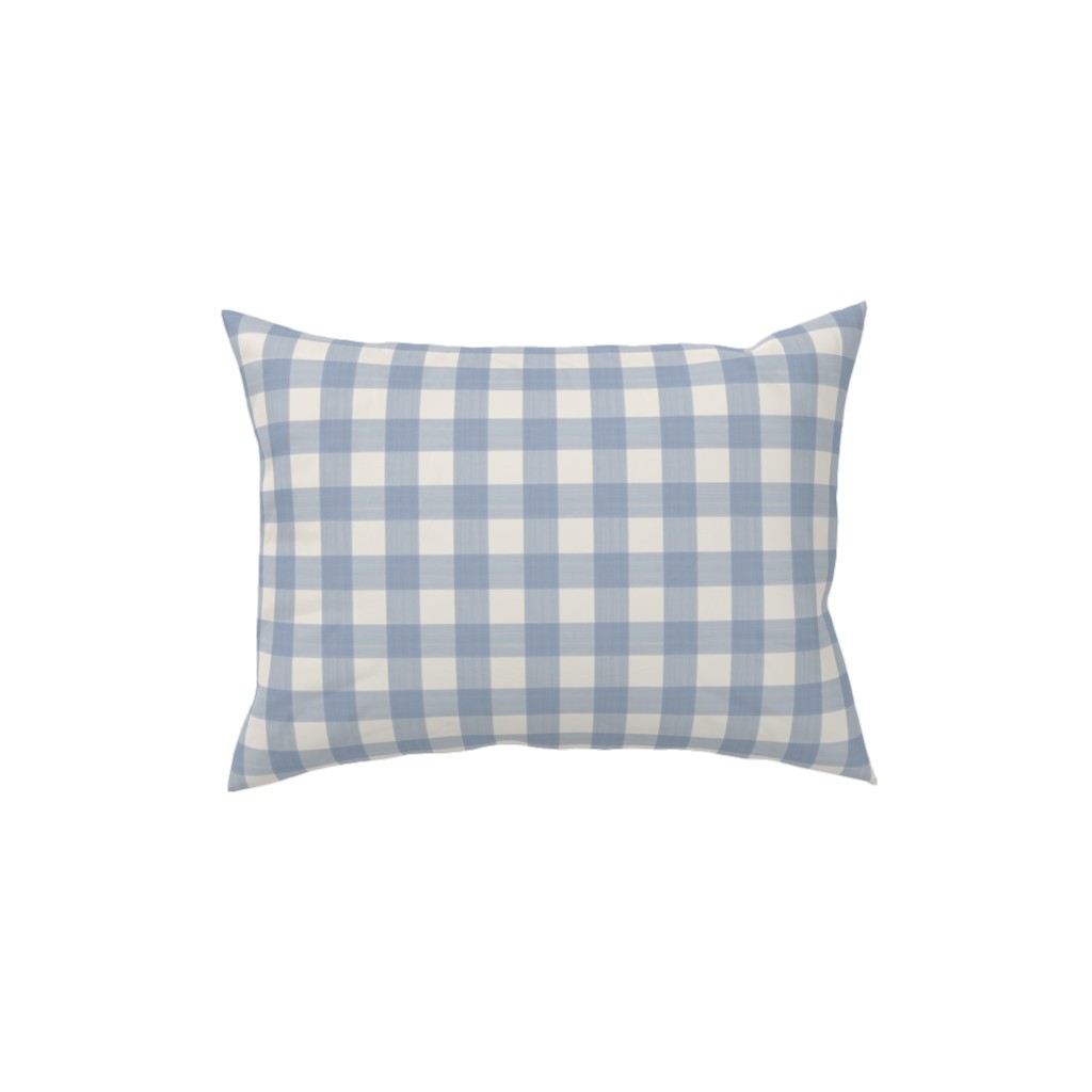 Buffalo Plaid - Soft Blue & Cream Pillow, Woven, Beige, 12x16, Single Sided, Blue, True Blue