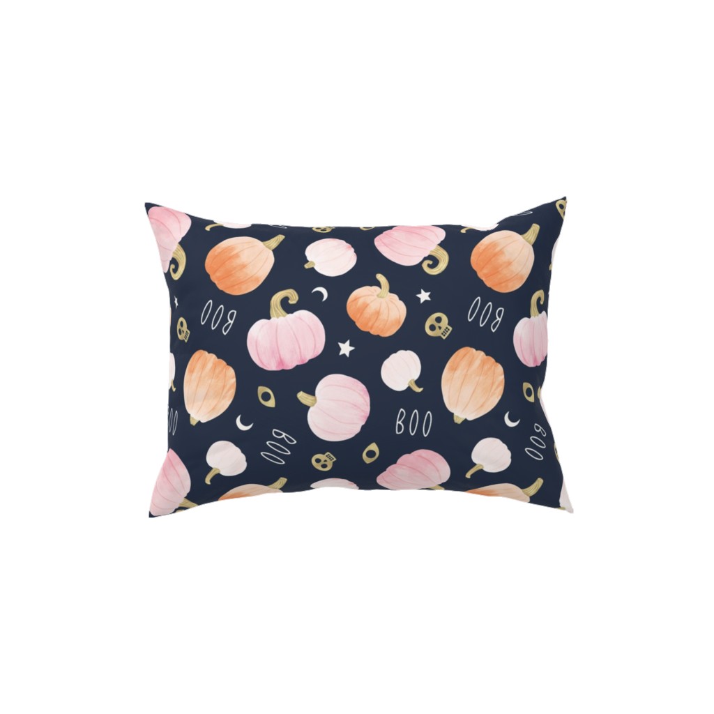 Halloween Pumpkin Party Pillow, Woven, Beige, 12x16, Single Sided, Orange