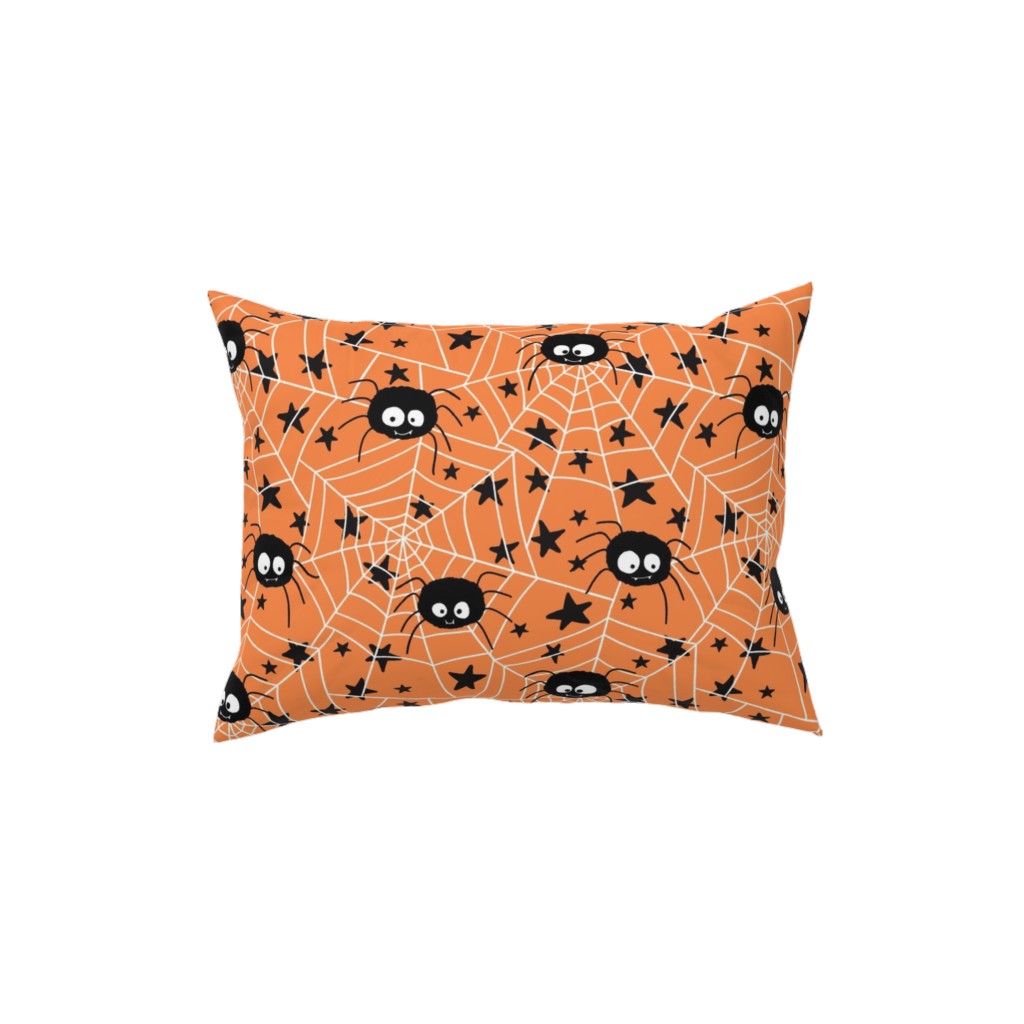 Cute Hand-Drawn Spider Halloween - Orange Pillow, Woven, Beige, 12x16, Single Sided, Orange