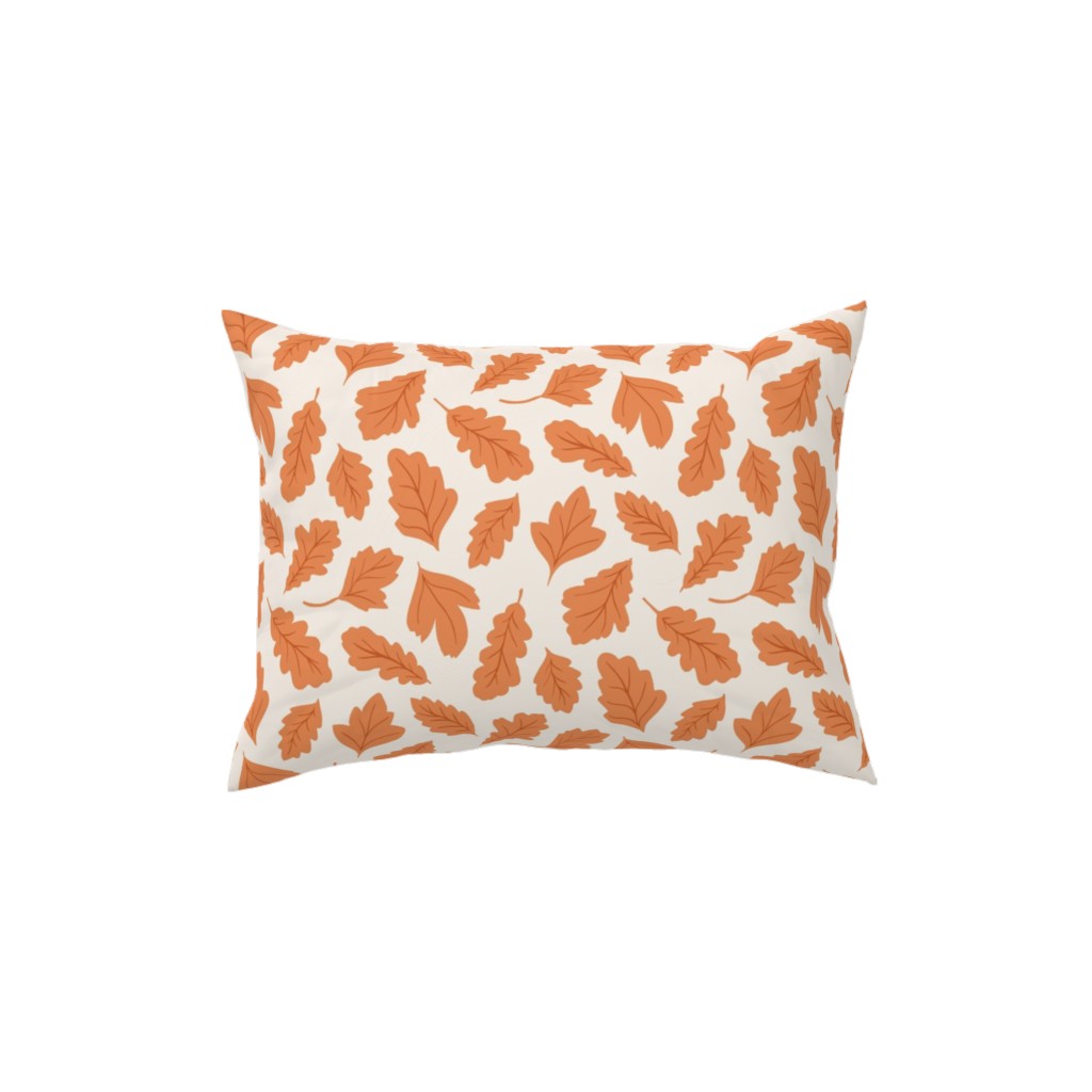 Autumn Leaves - Orange on Cream Pillow, Woven, Beige, 12x16, Single Sided, Orange