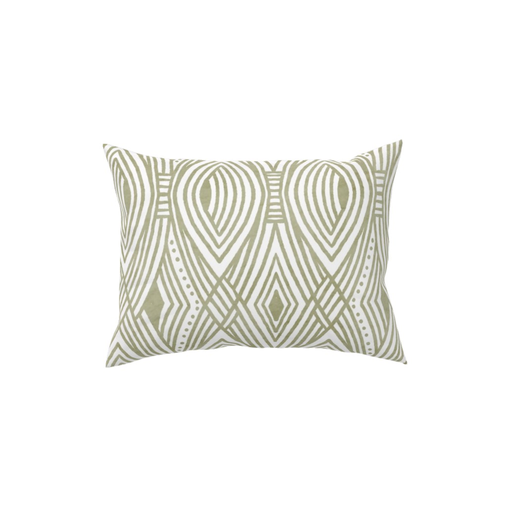Katherine - Green Pillow, Woven, Beige, 12x16, Single Sided, Green