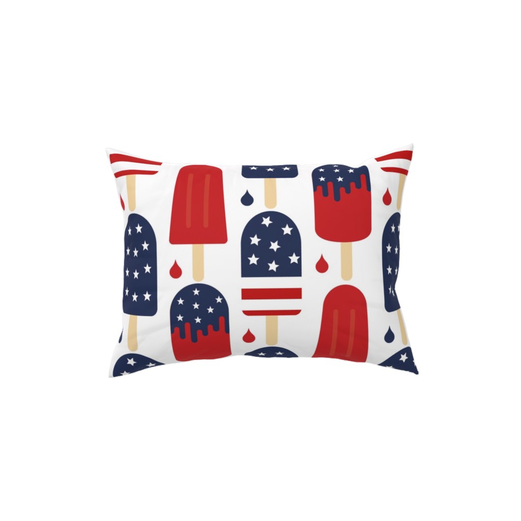 Patriotic Popsicles - Red, White and Blue Pillow, Woven, Beige, 12x16, Single Sided, Multicolor