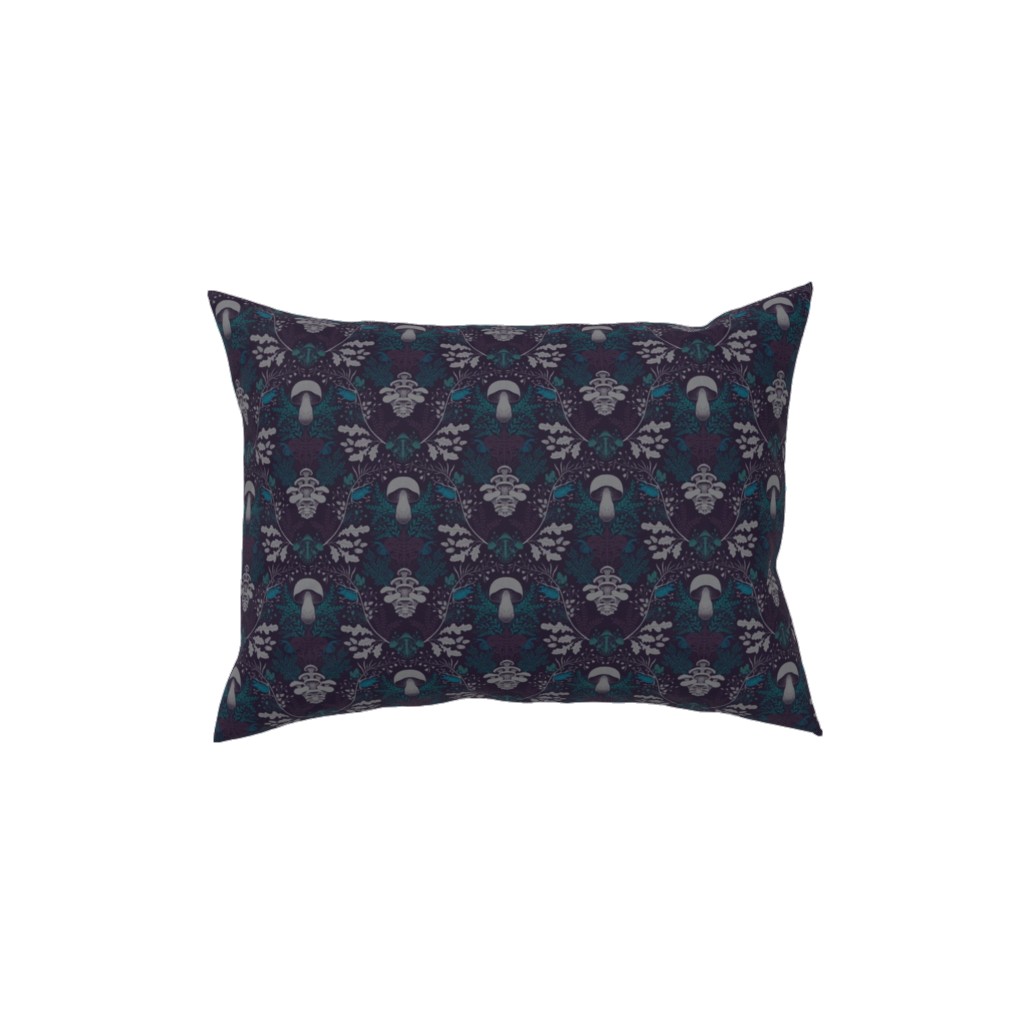 Mushroom Forest Damask Pillow, Woven, Beige, 12x16, Single Sided, Multicolor