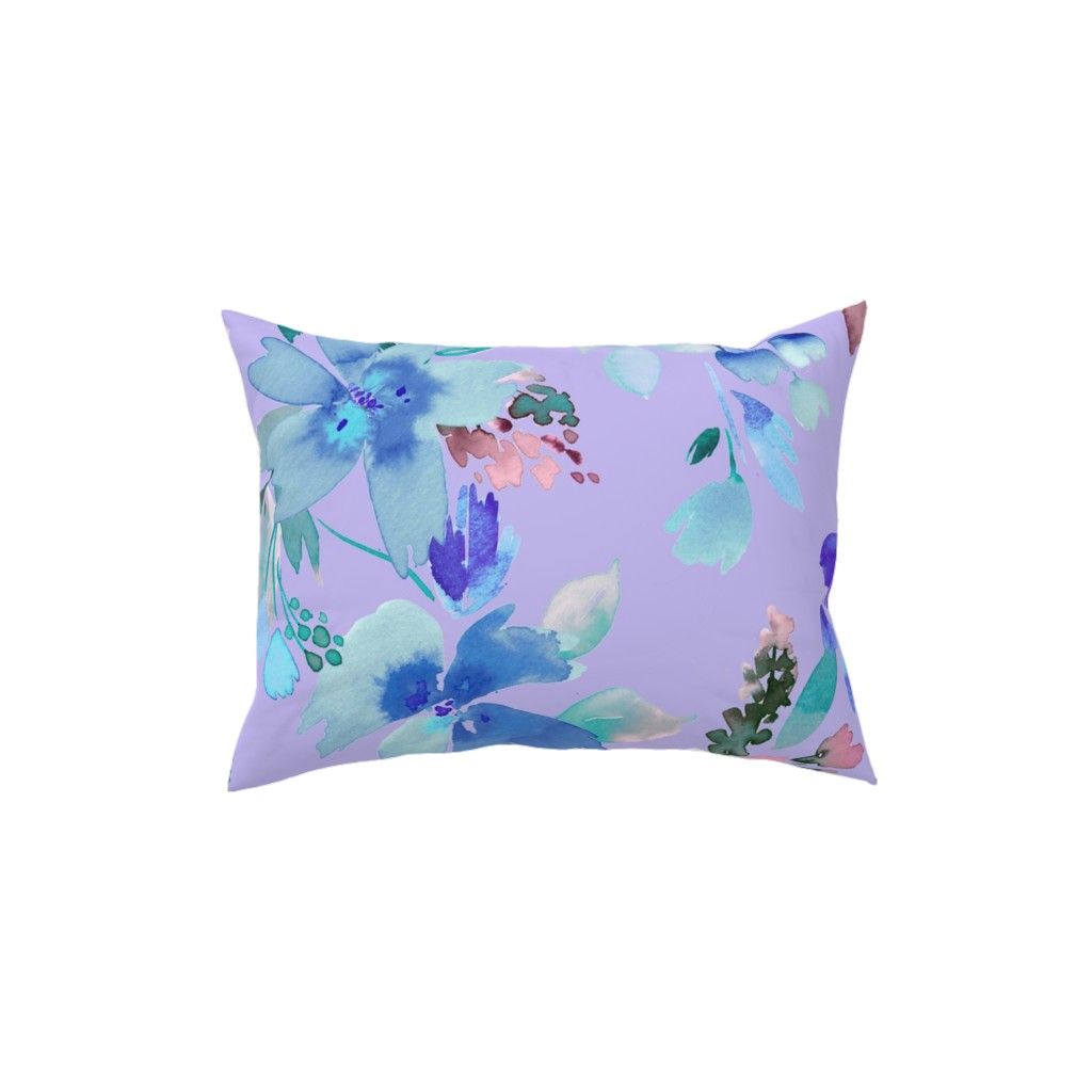 Very Peri Summer Floral - Purple Pillow, Woven, Beige, 12x16, Single Sided, Purple