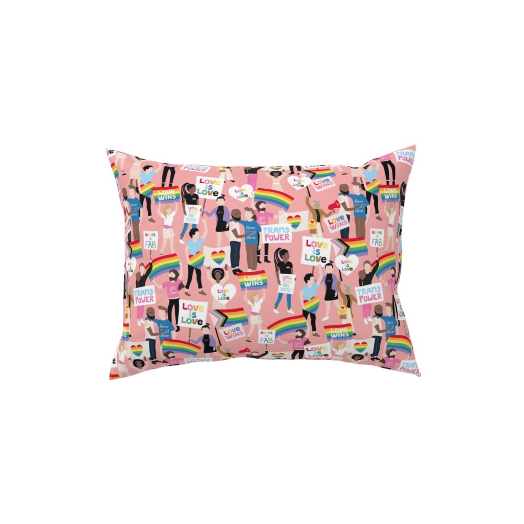 Pride Lgbtq Rainbow Flag Pillow, Woven, Beige, 12x16, Single Sided, Multicolor, Princess