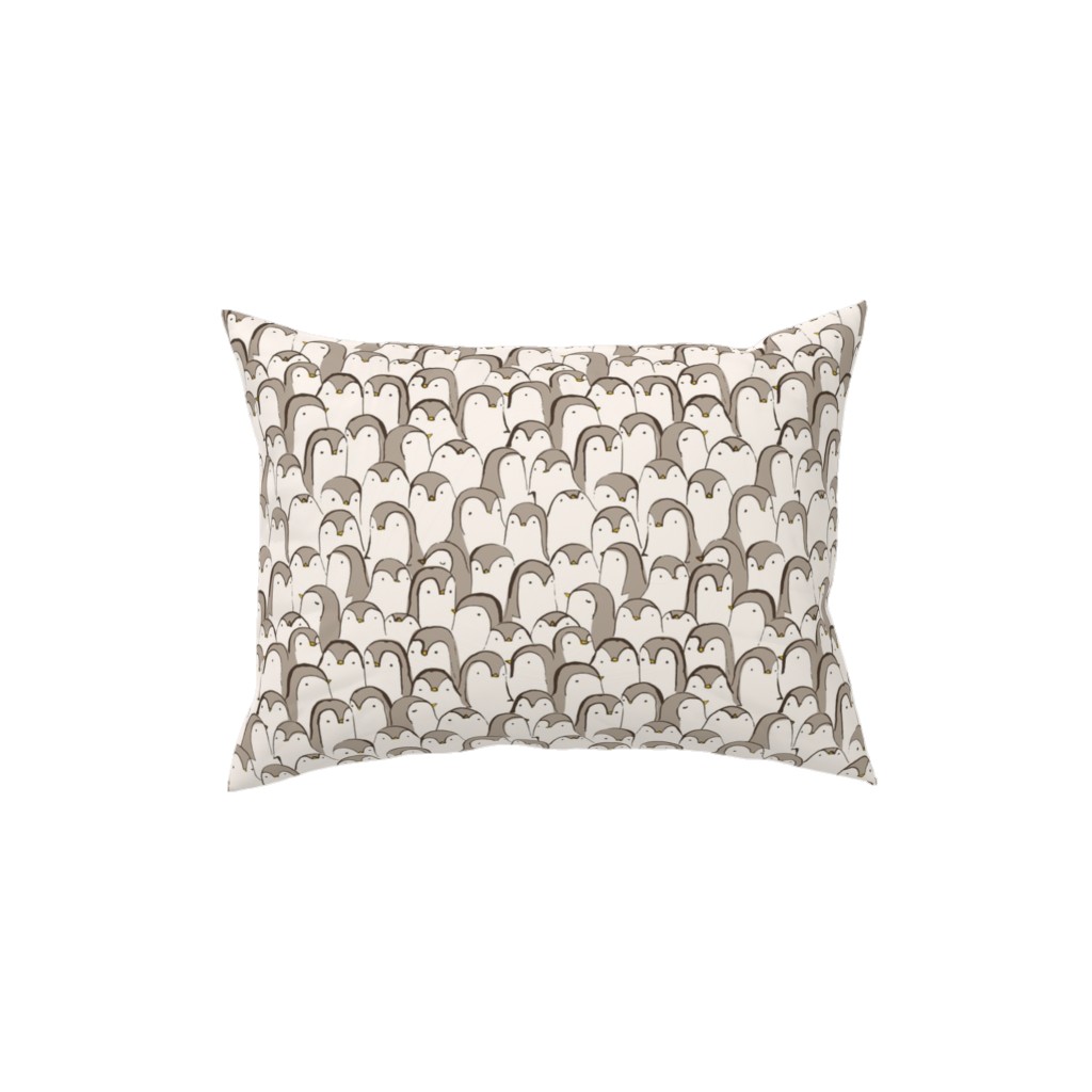 Penguin Huddle Pillow, Woven, Beige, 12x16, Single Sided, Beige, Stone