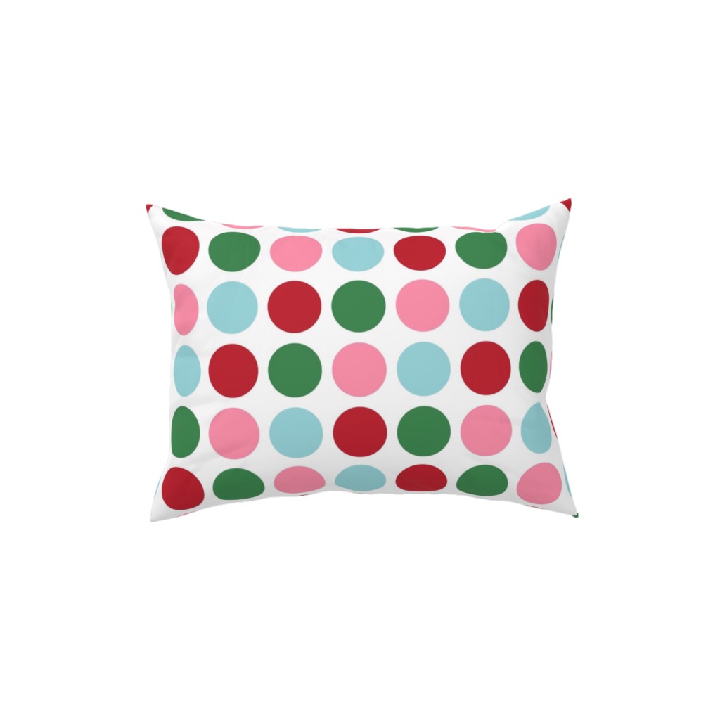 Christmas Collection Polka Dots - Multi Pillow, Woven, Beige, 12x16, Single Sided, Multicolor