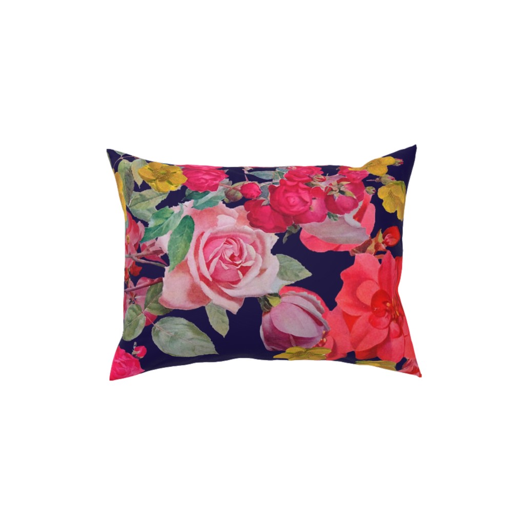 Antique Floral Print - Multi Pillow, Woven, Beige, 12x16, Single Sided, Multicolor