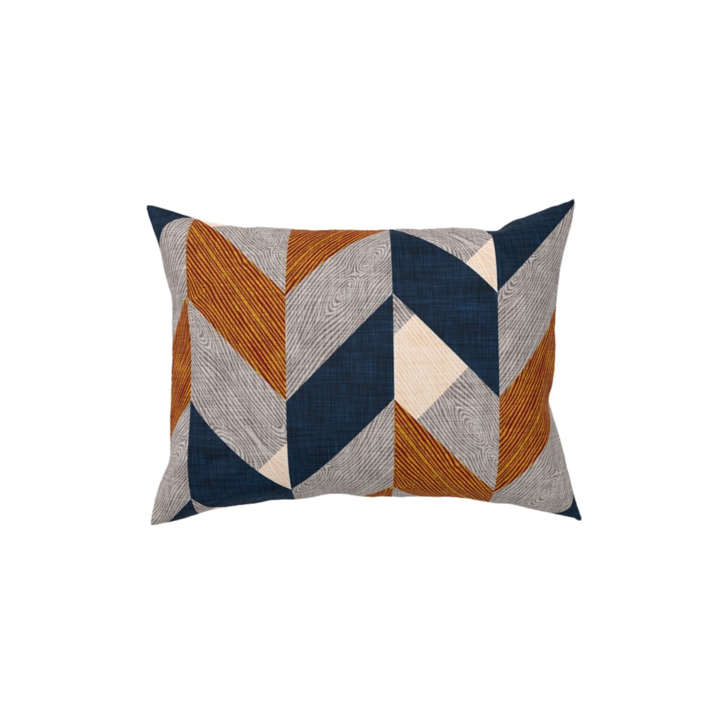 Parquetry - Neutral Pillow, Woven, Beige, 12x16, Single Sided, Orange