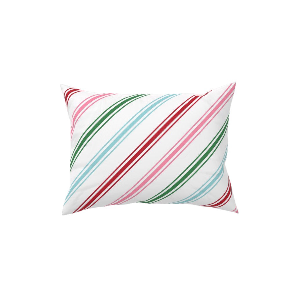 Christmas Wish Candy Cane Stripes - Multi Pillow, Woven, Beige, 12x16, Single Sided, Multicolor