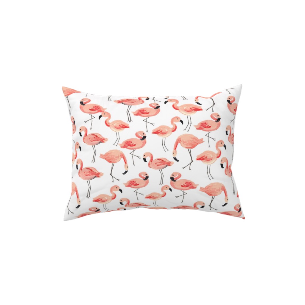 Flamingo Party - Pink Pillow, Woven, Beige, 12x16, Single Sided, Pink