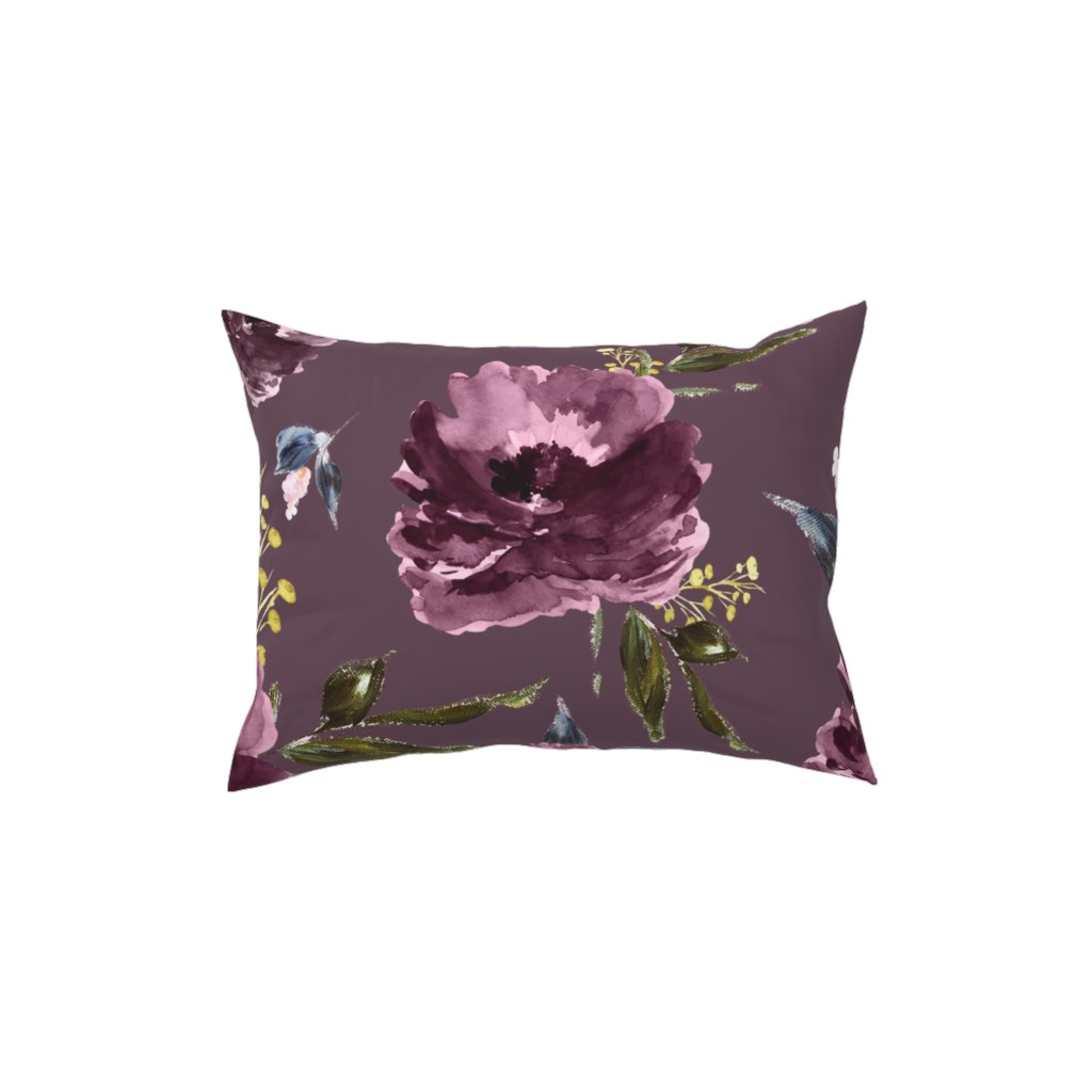 Amaranda Blooms - Plum Pillow, Woven, Beige, 12x16, Single Sided, Purple, Purple
