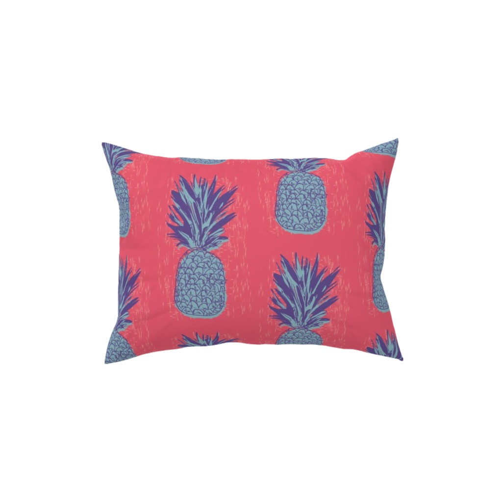 Ultraviolet Pineapples Pillow, Woven, Beige, 12x16, Single Sided, Pink