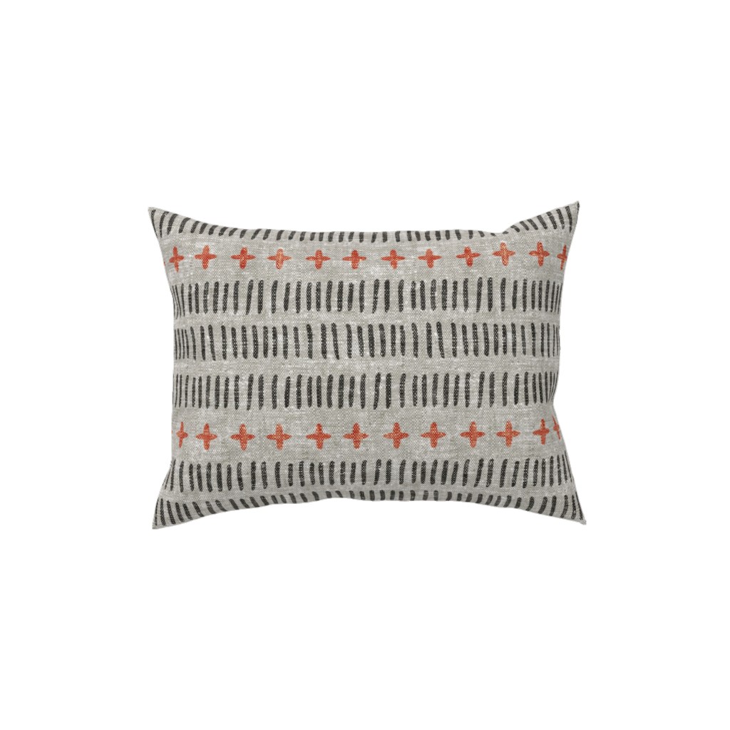 Modern Farmhouse Dash - Multi on Beige Pillow, Woven, Beige, 12x16, Single Sided, Gray