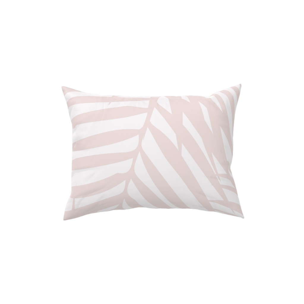 Fronds - Petal Pink Pillow, Woven, Beige, 12x16, Single Sided, Pink