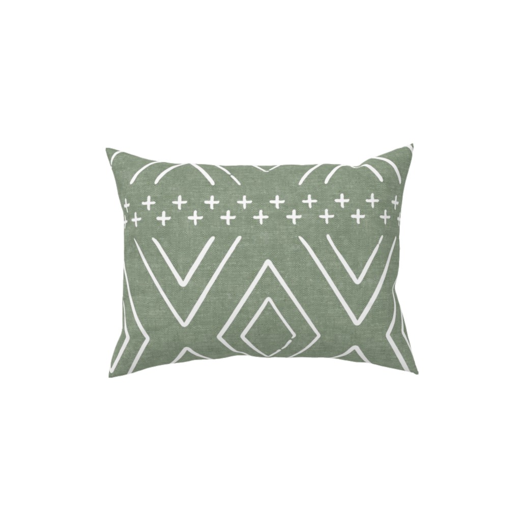 Farmhouse Diamonds Pillow, Woven, Beige, 12x16, Single Sided, Green, Mantis