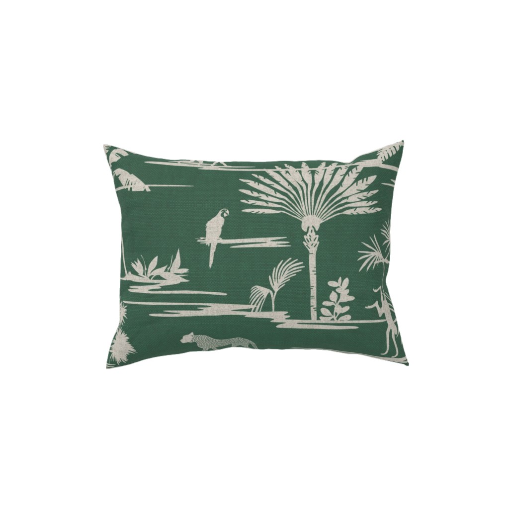 Jungle Thrive - Green Pillow, Woven, Beige, 12x16, Single Sided, Green