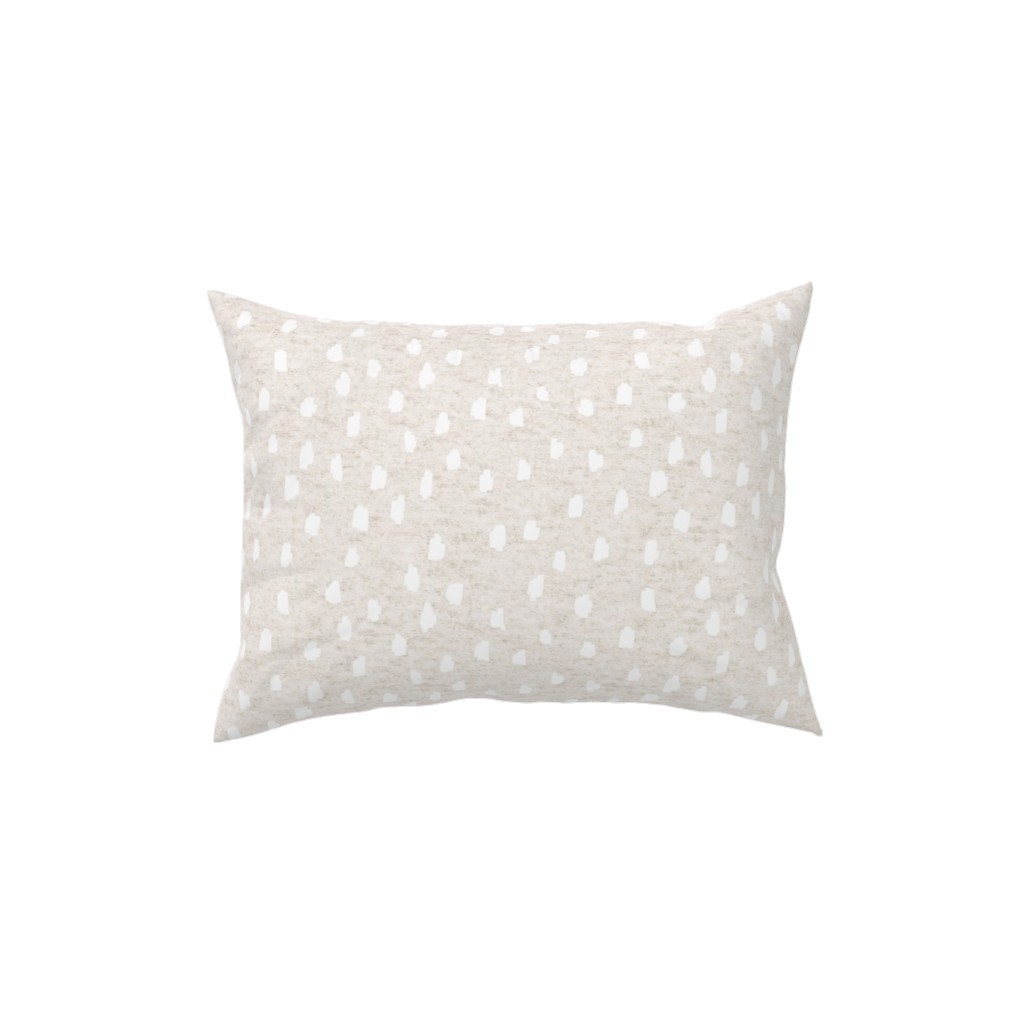 White Speckle Dot on Textured Oatmeal Pillow, Woven, Beige, 12x16, Single Sided, Beige