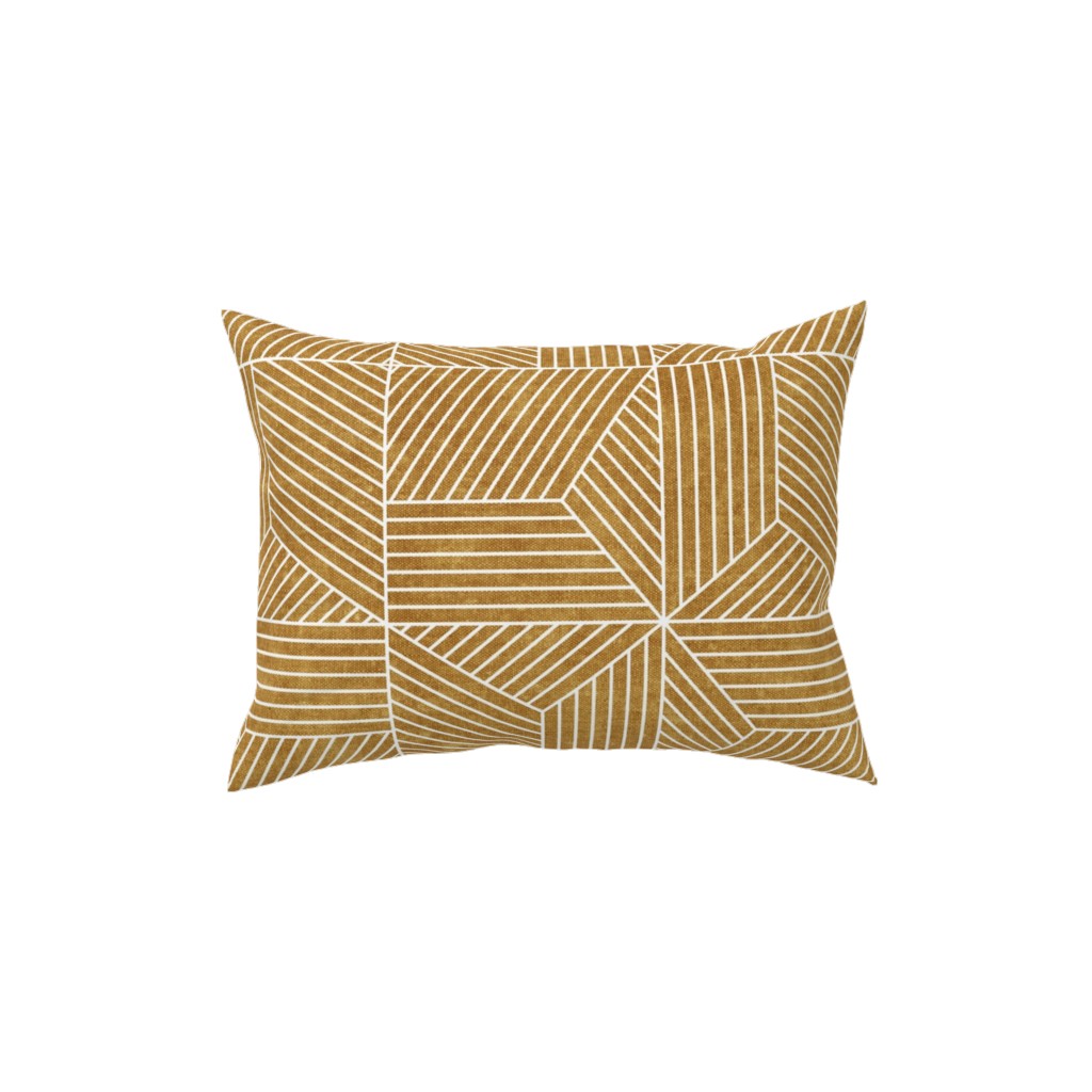 Bohemian Geometric Tiles - Mustard Pillow, Woven, Beige, 12x16, Single Sided, Yellow, Classic Yellow