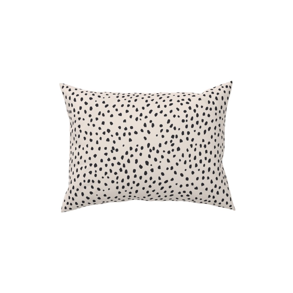 Black Marks - Creamy Beige Pillow, Woven, Beige, 12x16, Single Sided, Beige, Pearl