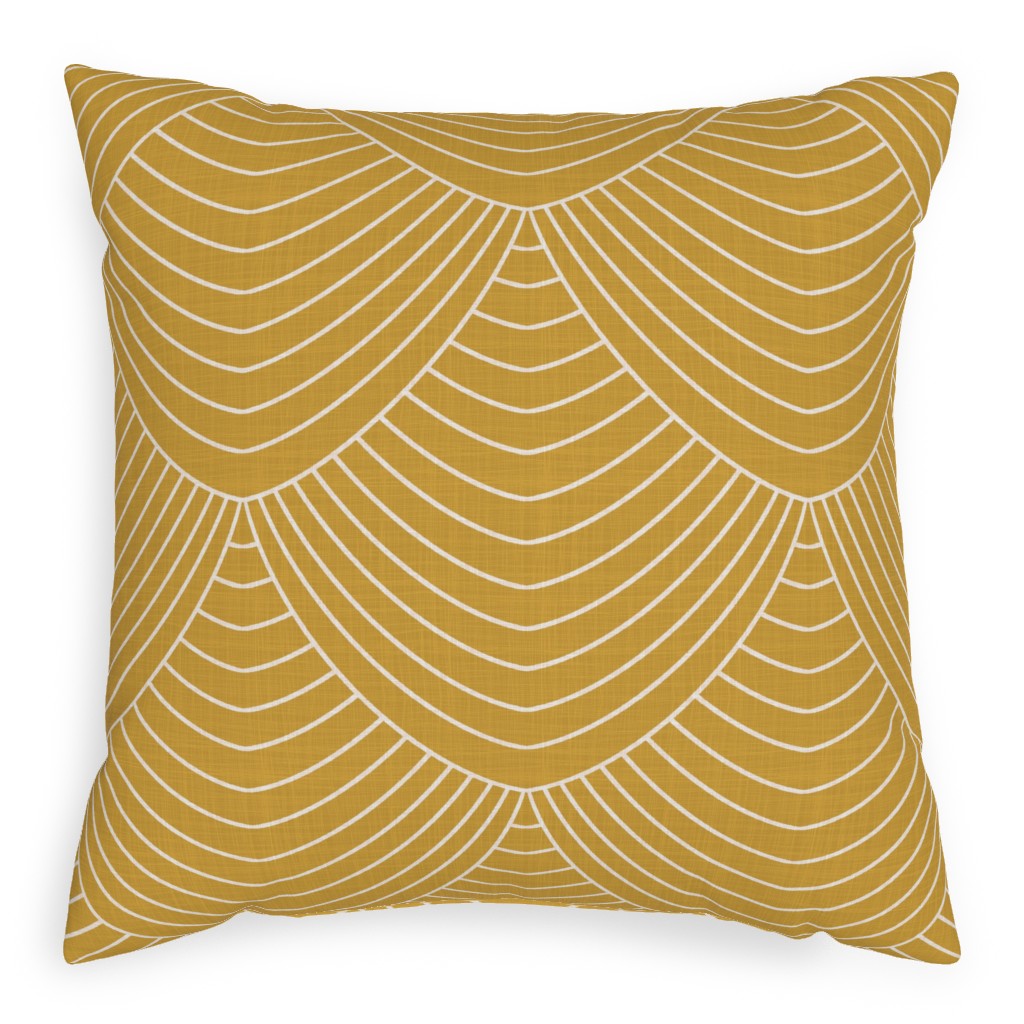 Gabrielle - Yellow Pillow, Woven, Black, 20x20, Single Sided, Yellow, Classic Yellow